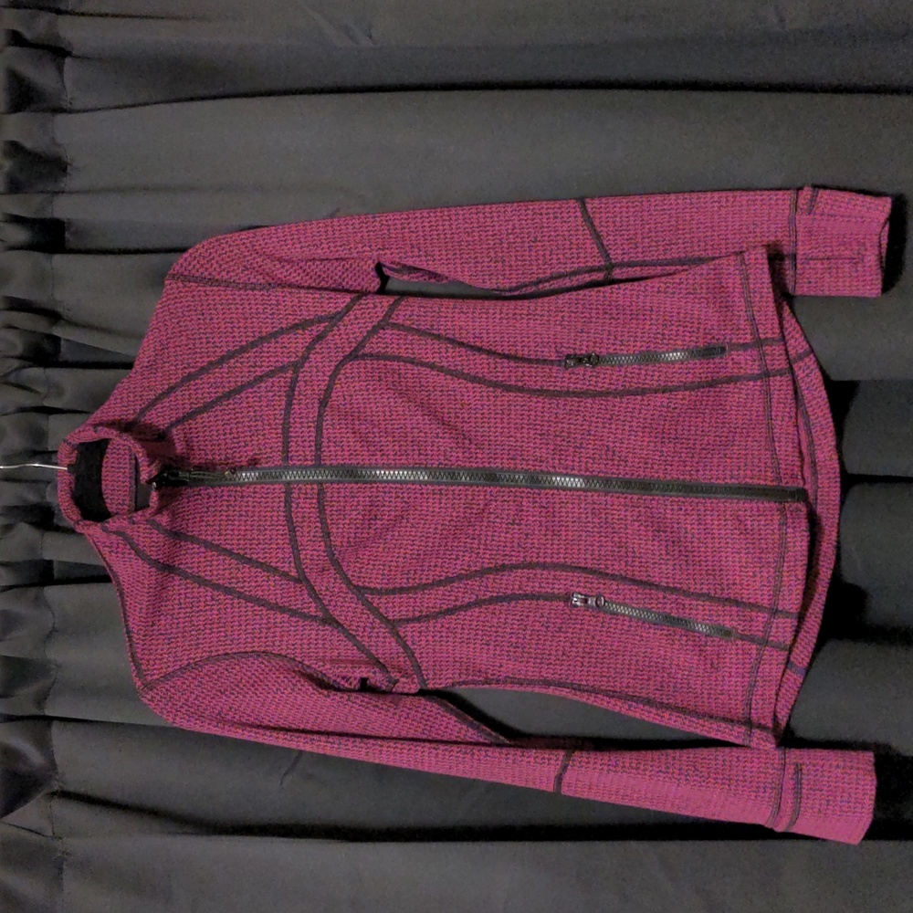 Lululemon Define Jacket in Teeny Tooth Deep Fuchsia Black